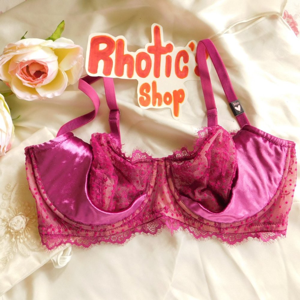 NWT Plum Pink Crushed Velvet Underwire Bra